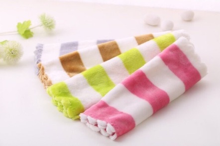 橫條 法蘭絨方巾 30*30 (不挑色) 買10送1