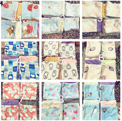 法蘭絨配豆豆布 47*17 對折可當袋子