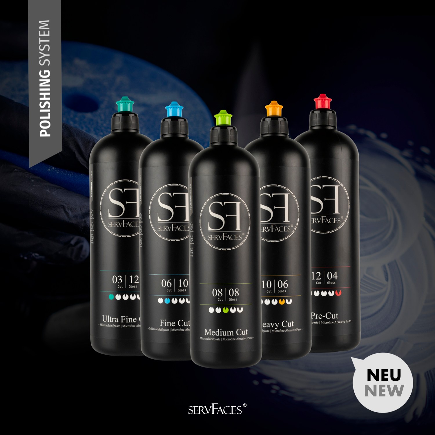 servFaces Paint Polish 多款拋光研磨劑 多功能全效 切削 修復 一步拋 軟硬漆 1000 ml 1L 一公升 德國製品 servFaces Paint Polish 多款拋光研磨劑 多功能全效 切削 修復 一步拋 軟硬漆 1000 ml 1L 一公升 德國製品