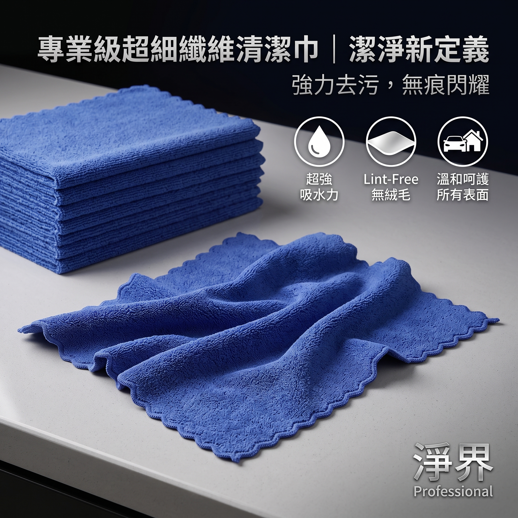 40 x 40 公分 超細纖維布 無邊設計