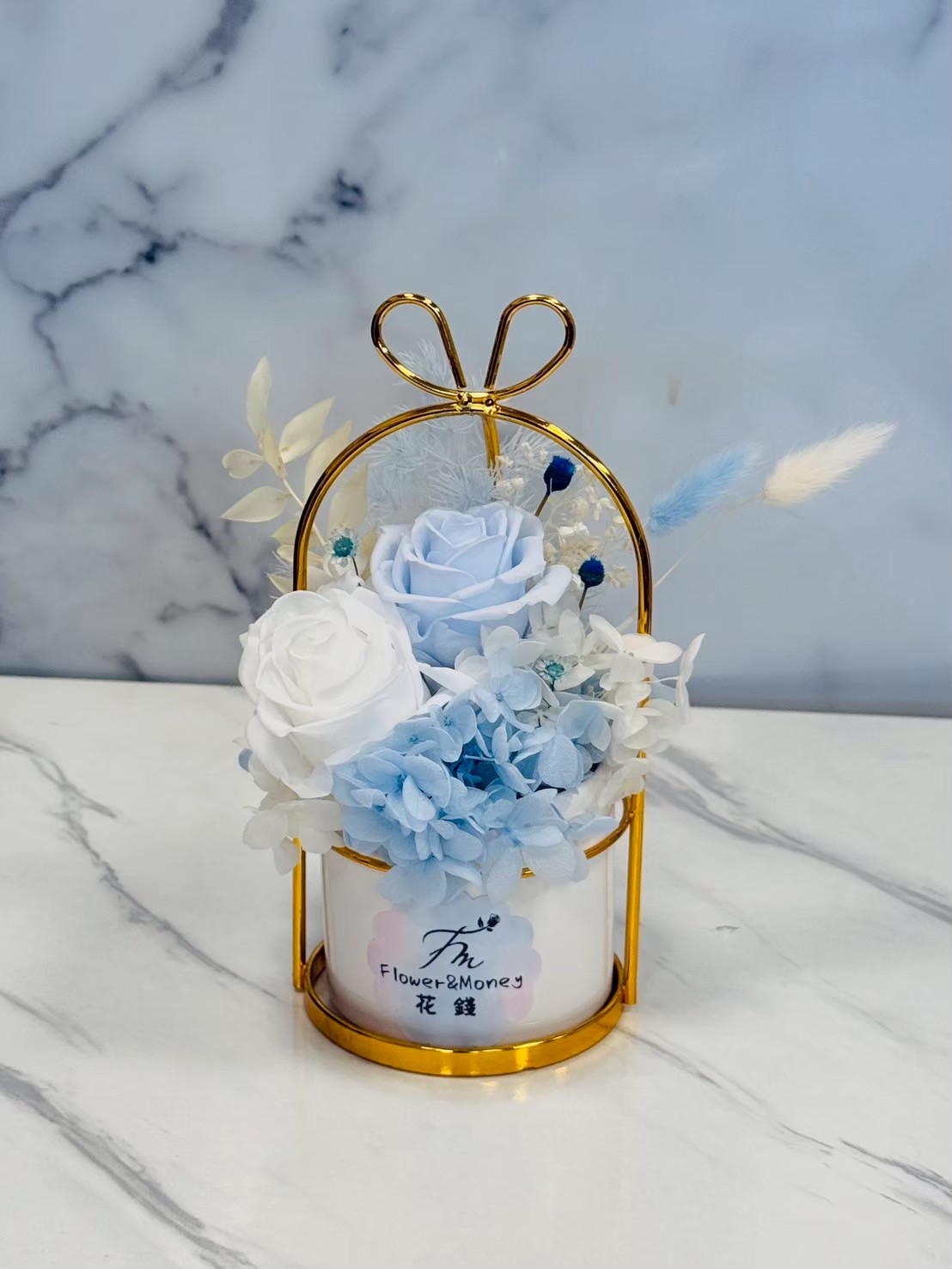 【現貨】永生花開幕小盆栽花禮