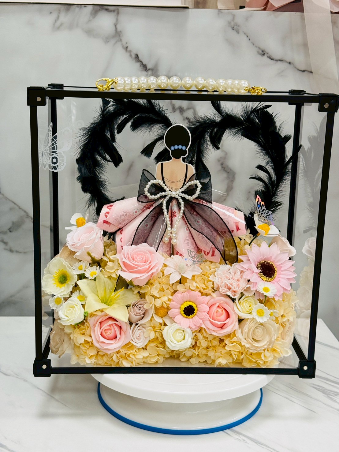 【客製化】女神永生香氛花有錢花手提禮盒*開幕*生日*首選