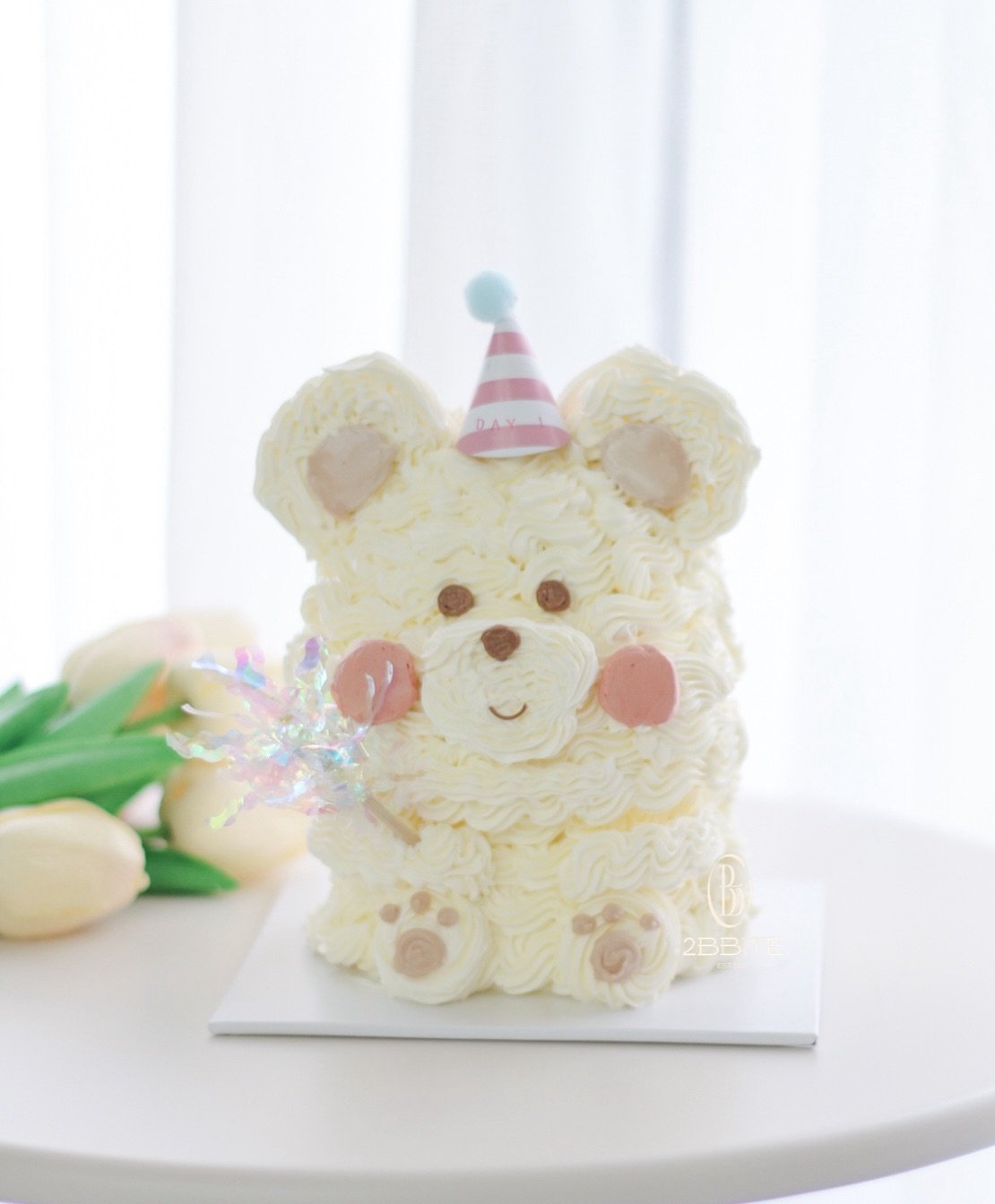 「立體・蛋糕」奶油白小熊