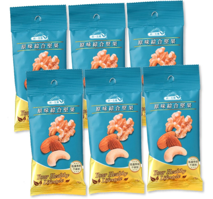 統一生機原味綜合堅果隨手量販包(28gx6包/袋)