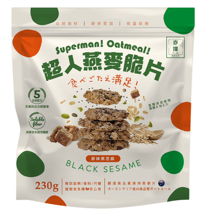 台灣亦擇《超人燕麥脆片》原味黑芝麻230g