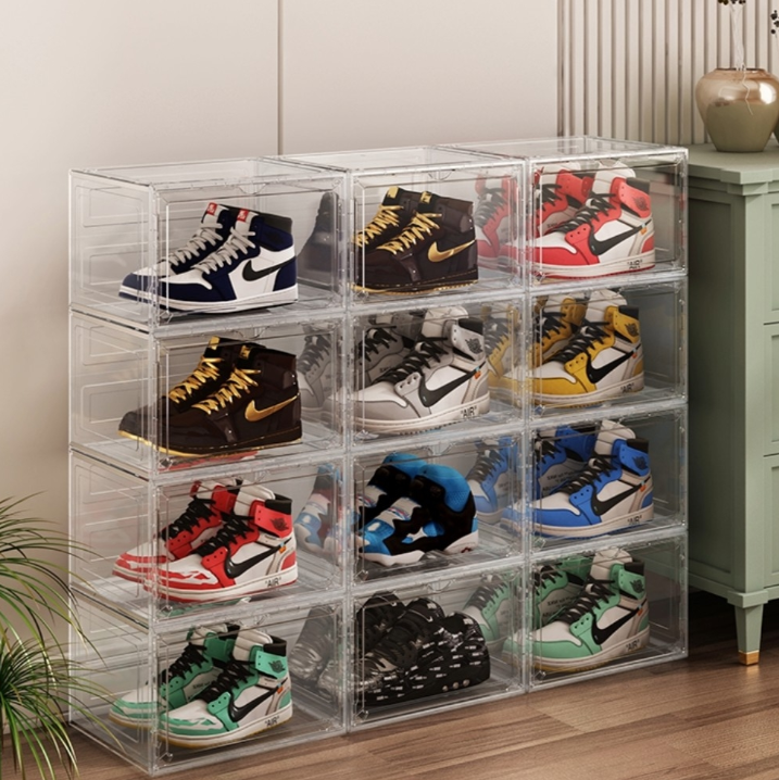 AOTTO磁吸透明加厚收納鞋盒-6入組