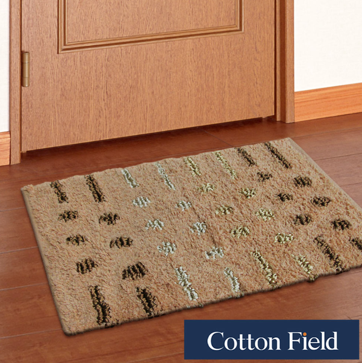 cottonfield 棉花田【珠鍊】純棉長毛編織踏墊(50x80cm)