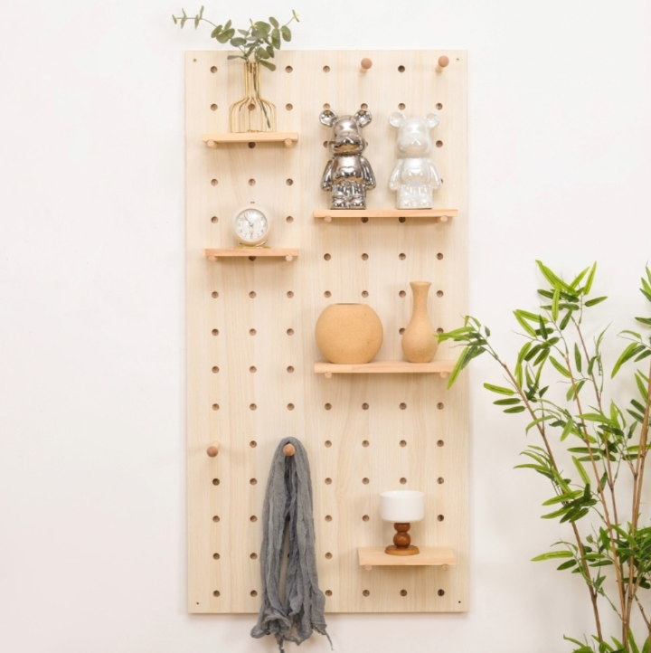 AOTTO北歐風DIY實木掛勾洞洞板-特大