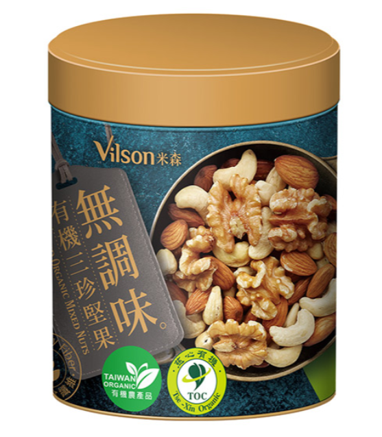 Vilson 米森無調味-有機三珍堅果(120g/罐)