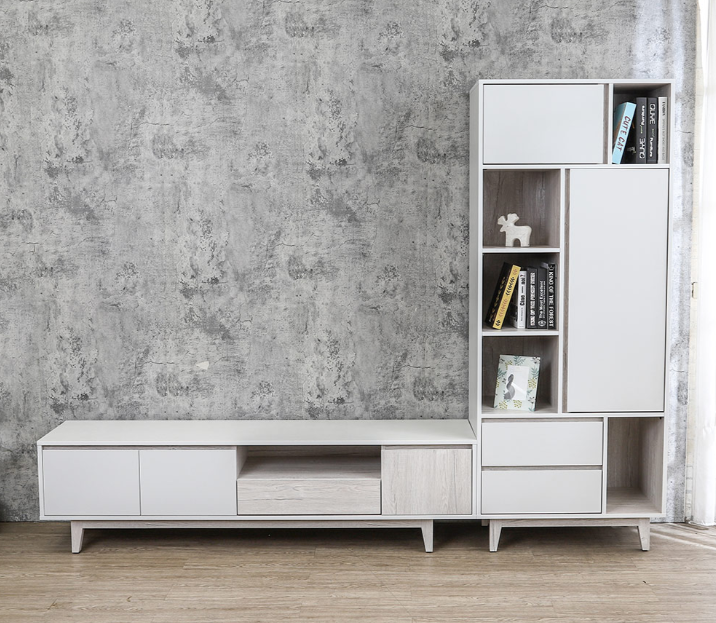 8.7尺L型電視櫃組合