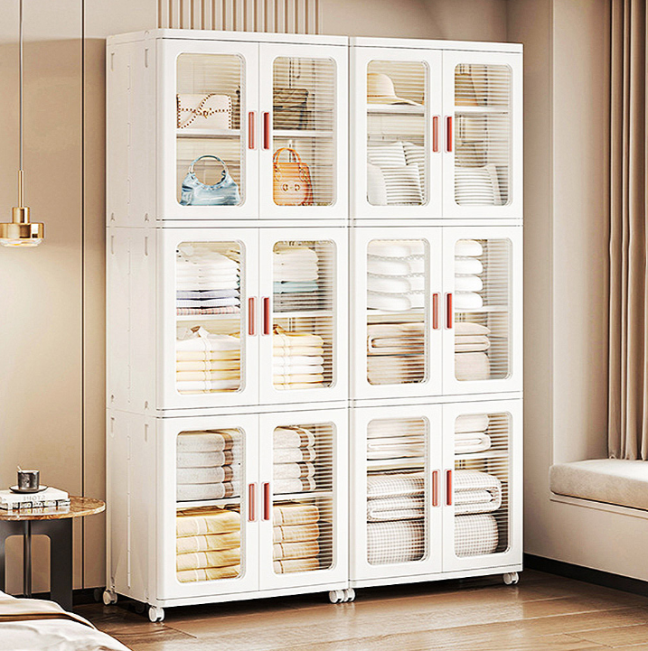 Mr.Box65面寬-新式摺疊雙門3層收納櫃-特大號