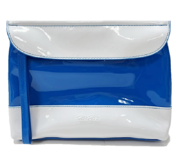 Folli Follie漆皮夏日化妝包- 藍色