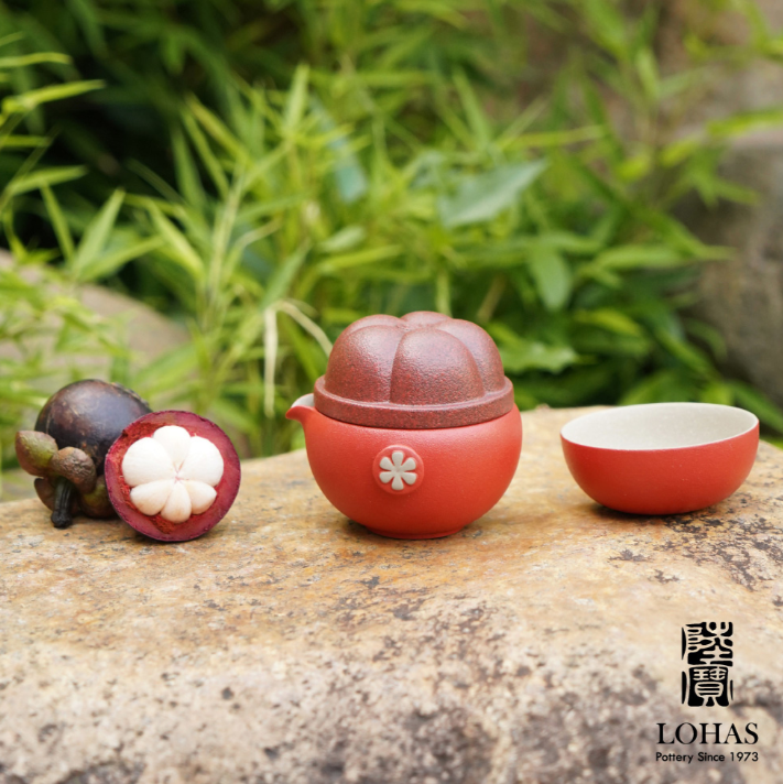 LOHAS 陸寶知足常樂旅行組 富貴紅 撞色兩杯 旅行茶具 享受愜意生活