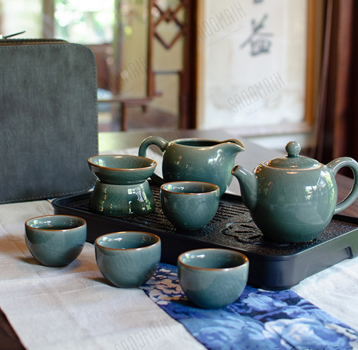 一品川流仙德曼 哥窯醇厚茶具旅組 (附行動防撞包)