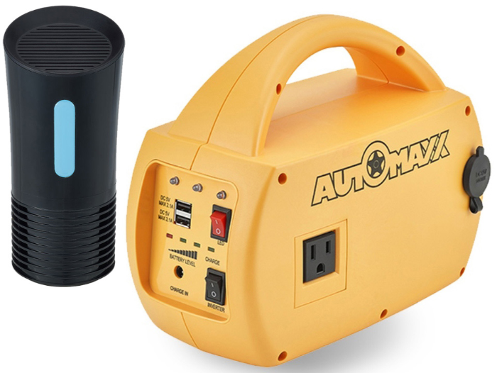 專業款DC/AC手提式行動電源210wh+隨行隨身型活性碳負離子空氣清淨除塵蹣機