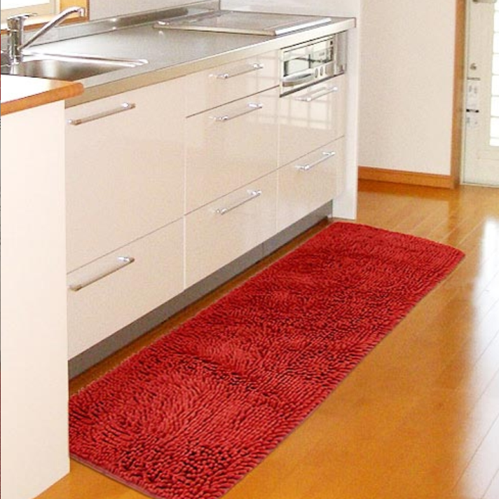 cottonfield 棉花田【精彩】超細纖維雪尼爾防滑走道毯-紅色(45x135cm)