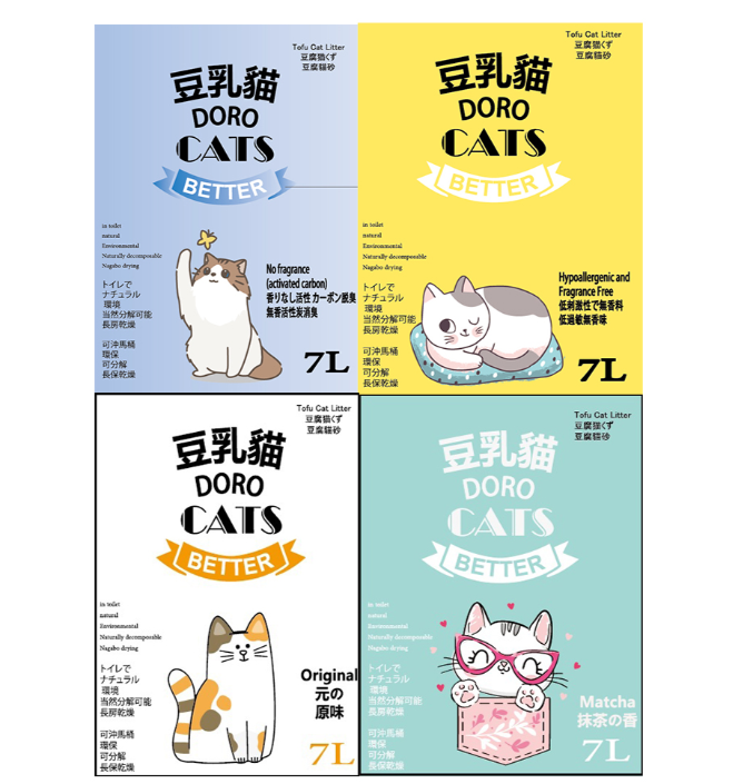 DORO CATS 豆乳貓豆腐貓砂7L*6入_(環保貓砂/豆腐砂)