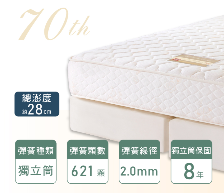 德泰彈簧床【德泰 歐蒂斯系列 】乳膠獨立筒 彈簧床墊-雙人5尺