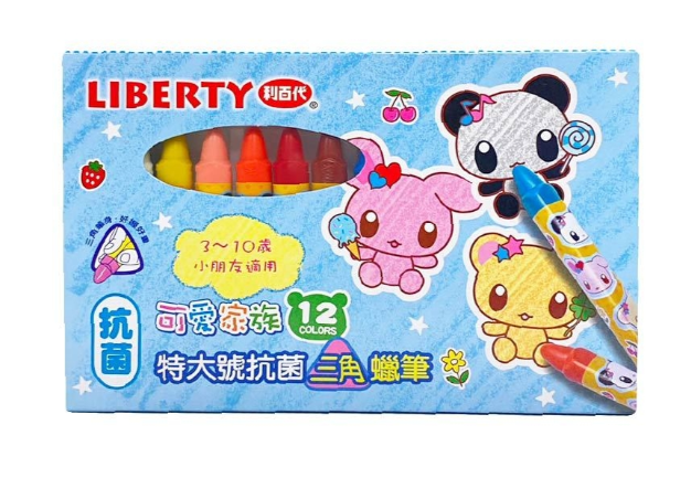 可愛家族特大號抗菌三角蠟筆 12色 畫畫 塗色 繪畫 繪圖 寫作 寫生 手繪 美勞
