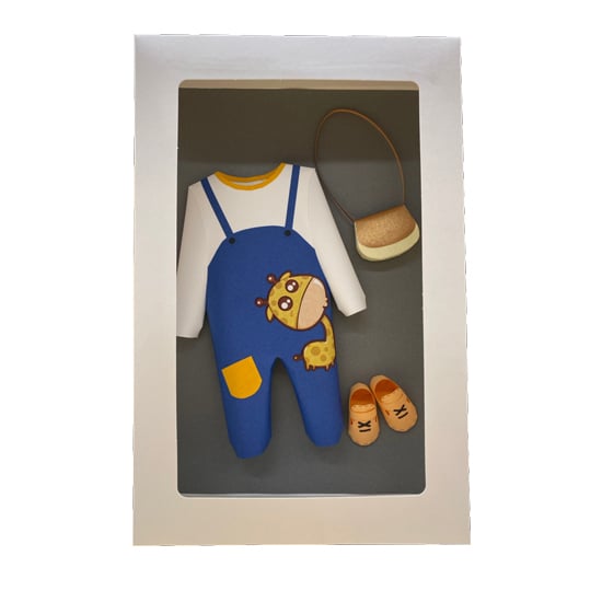 紙紮男童吊帶褲