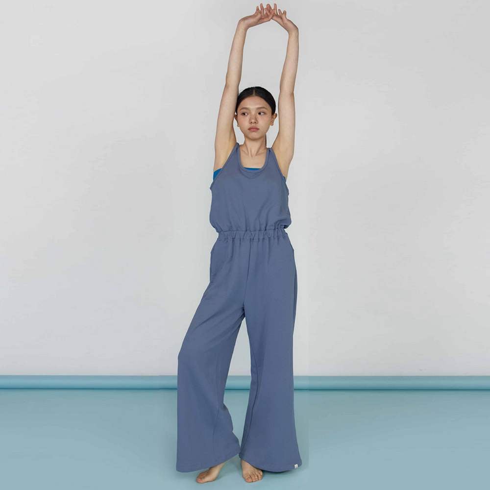 Dhyani 漫遊連身長寬褲 藍色 CON114BLU