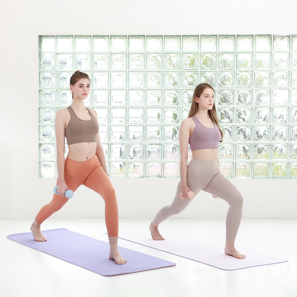 Moaclass 雙面兩用健身瑜珈墊  粉紅-粉紫 MOA009