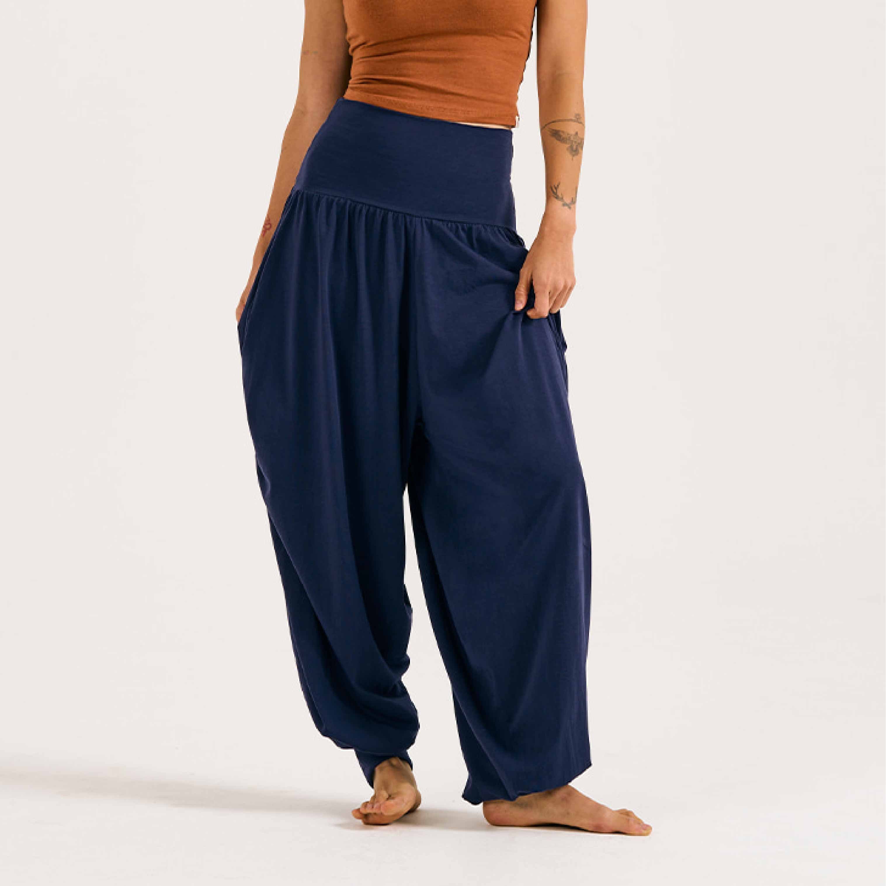 Dhyani 流動束腳氣球寬褲 深藍 CON136NAV