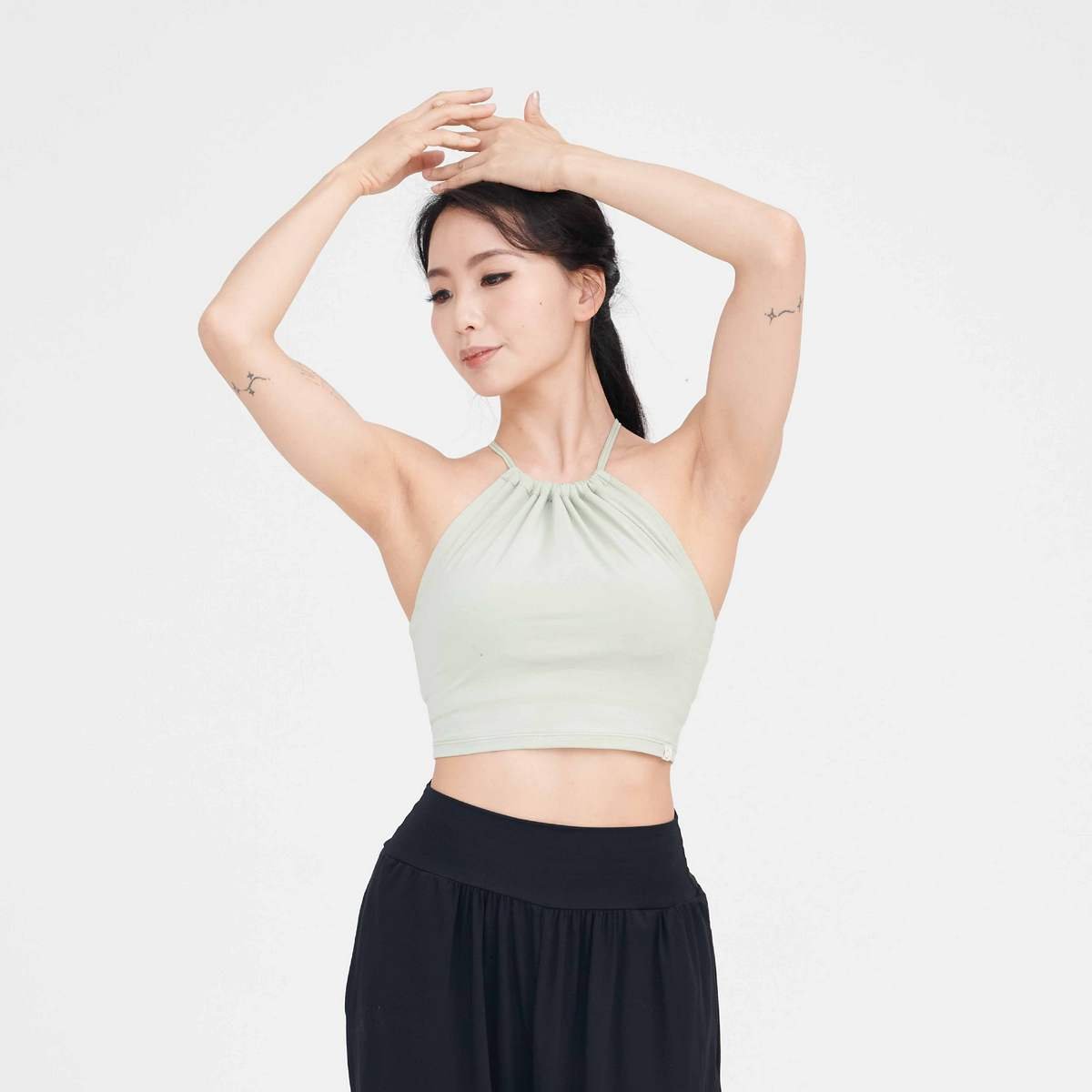 Happy yogi studio 瑜珈削肩款內衣 鼠尾草綠 HYS008GRN