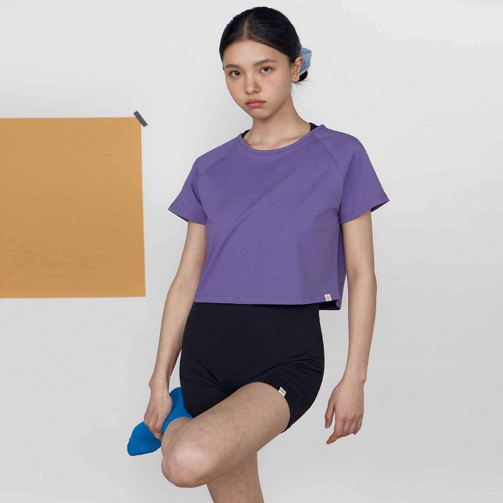 Dhyani 瑜珈短袖罩衫 陰影紫 CON064PUR