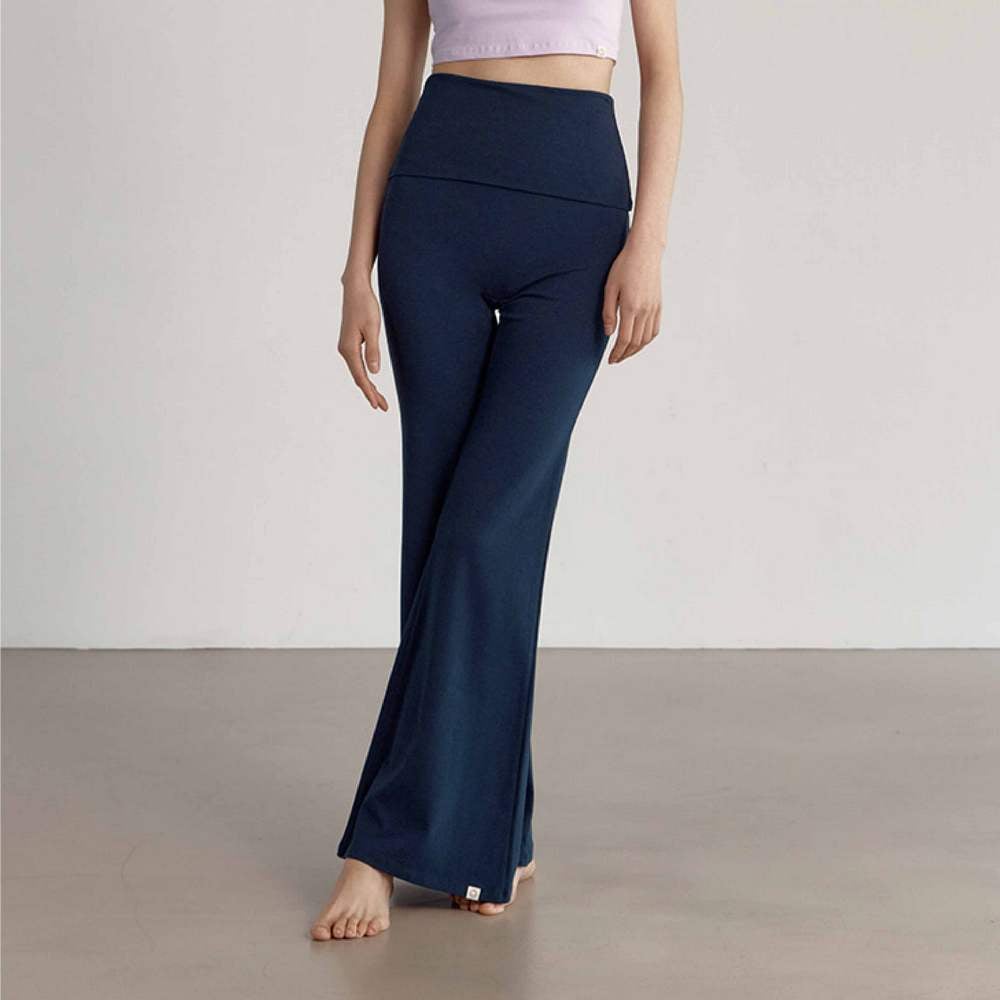 【熱銷】Dhyani 超高腰靴型喇叭褲 深海藍 CON092NAV