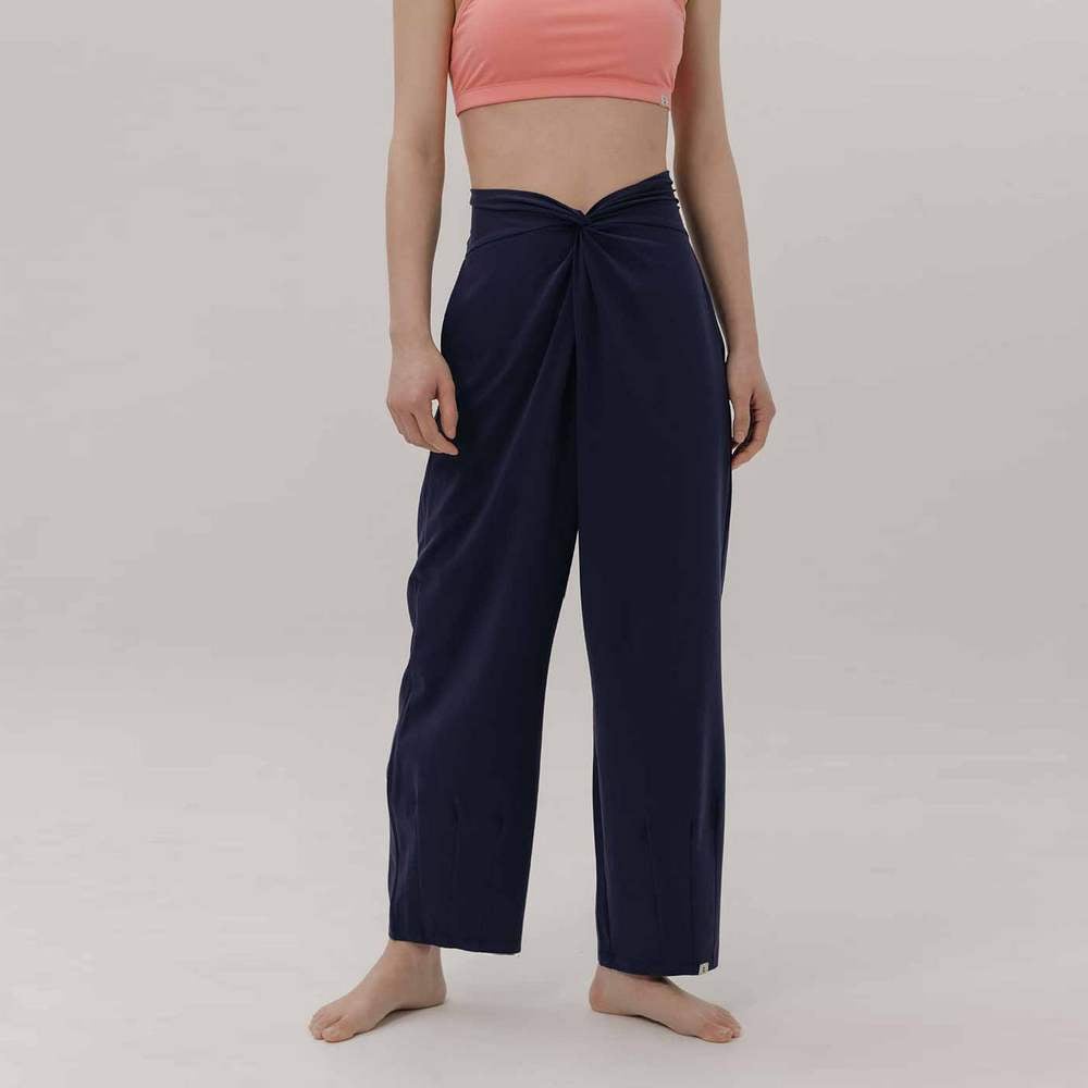 【2色】Sohamsoham 瑜珈扭結直筒收腳褲 海軍藍 SOH004NAV