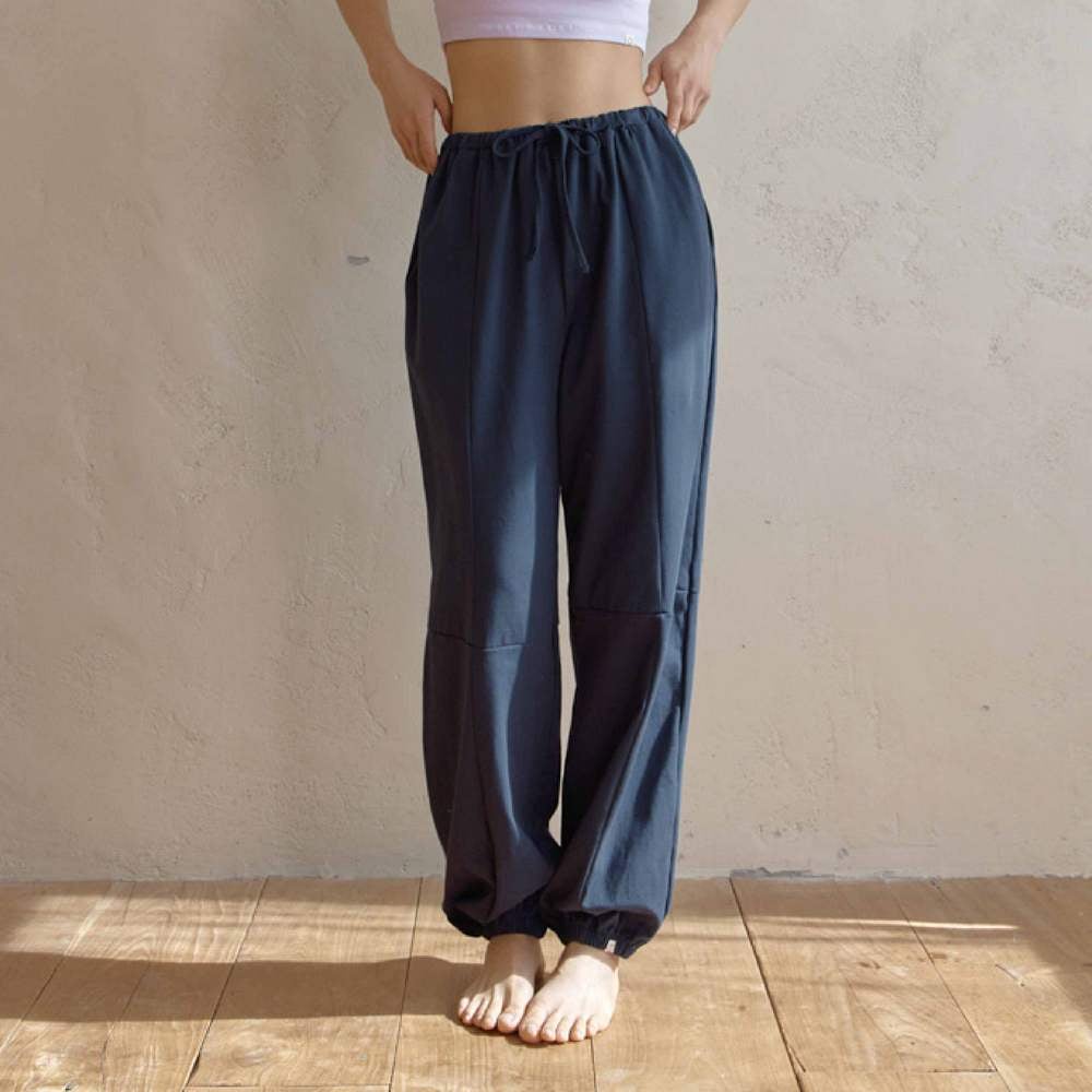 【熱銷】Dhyani 悠閒漫步束腳寬褲 深海藍 CON082NAV 男女通穿