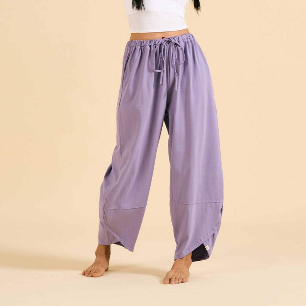 【熱銷】Dhyani 瑜珈闊腿款收腳寬褲 海風紫 CON059PUR