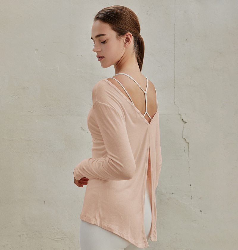 【熱銷】Conchwear 瑜珈兩穿長袖罩衫 淺粉色 CON048PNK