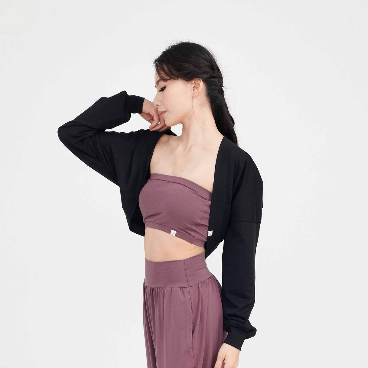 Happy yogi studio 瑜珈坎肩開襟罩衫 黑色 HYS014BLK