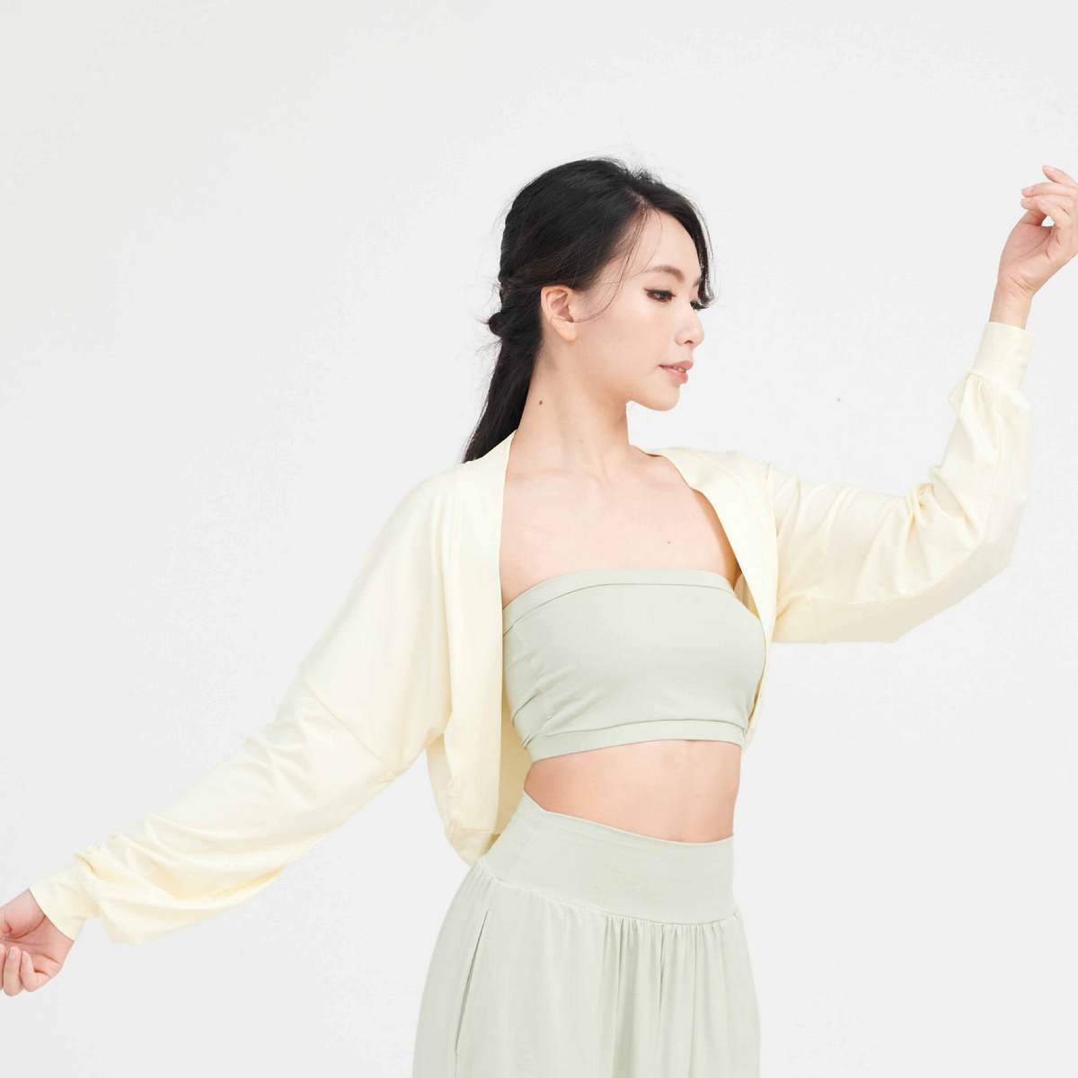 Happy yogi studio 瑜珈坎肩開襟罩衫 奶油黃 HYS014YEL