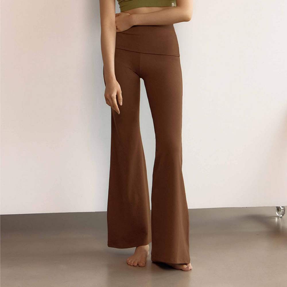 【熱銷】Dhyani 超高腰靴型喇叭褲 棕色 CON092BRN