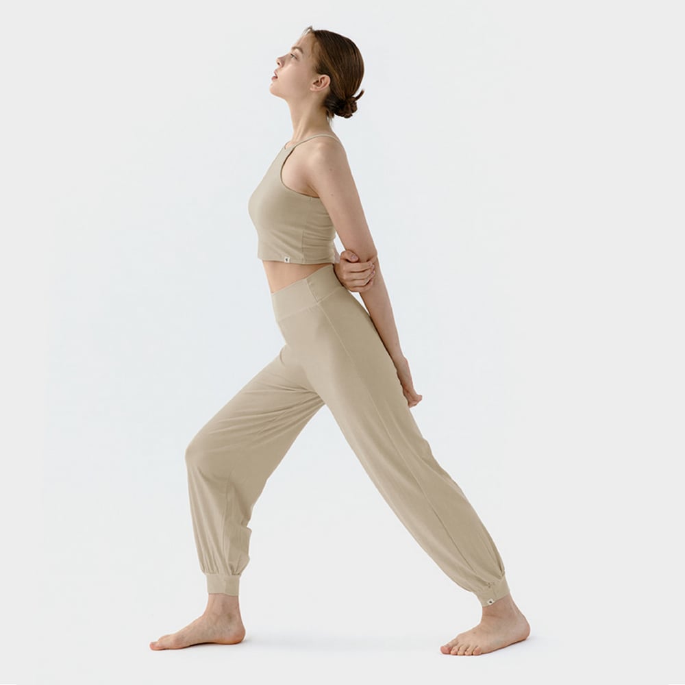 【熱銷】Conchwear 幕斯棉 瑜珈小寬鬆款束腳寬褲 珍珠種子白 CON033IVY