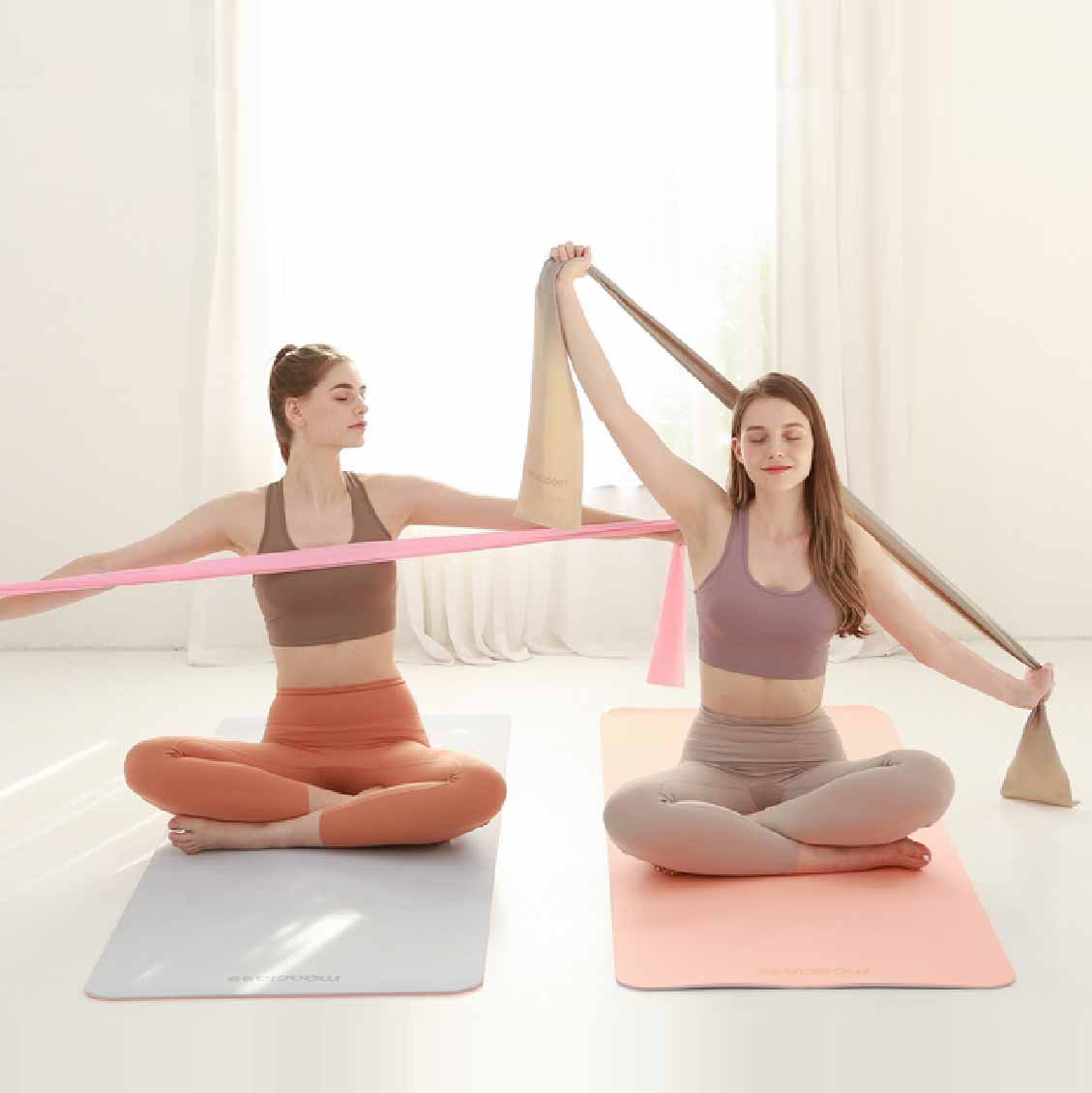 Moaclass 雙面兩用健身瑜珈墊 珊瑚-霧藍 MOA012