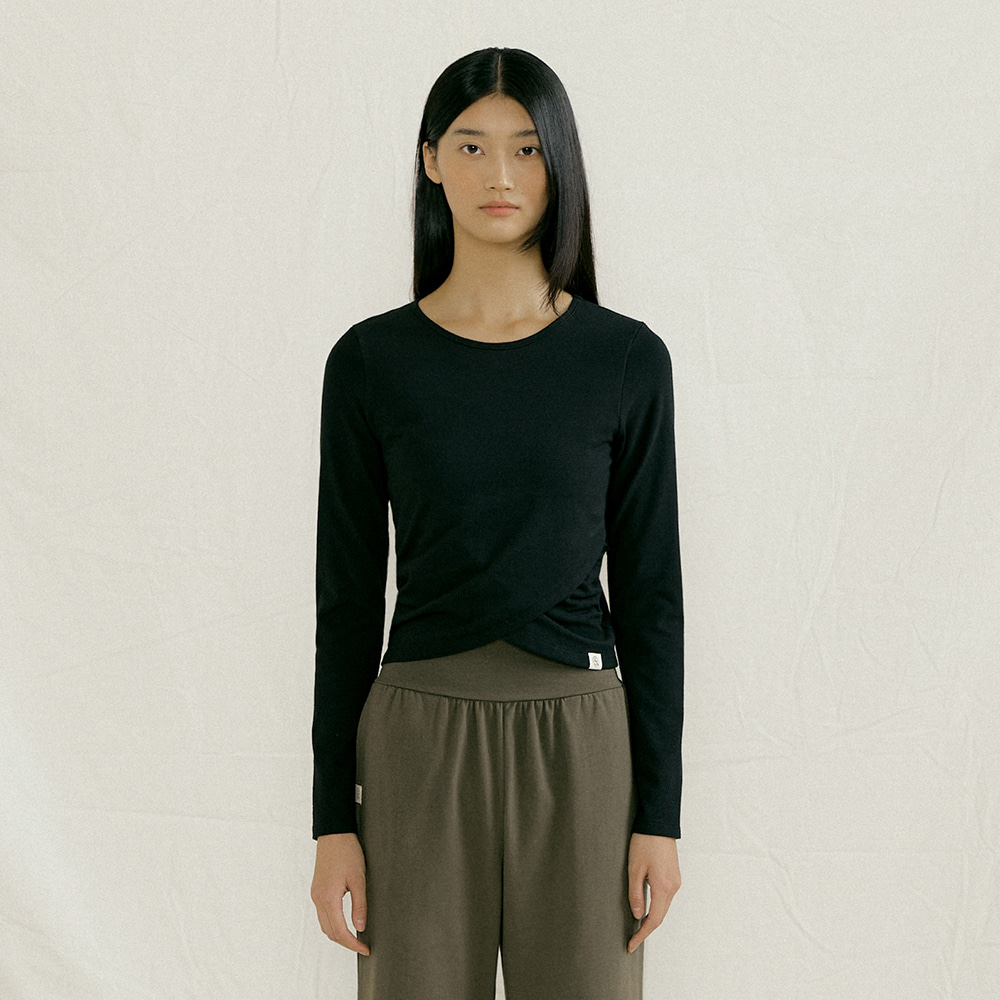 Front2line Indie 瑜珈長袖罩衫 黑色 FCWFTS031BLK