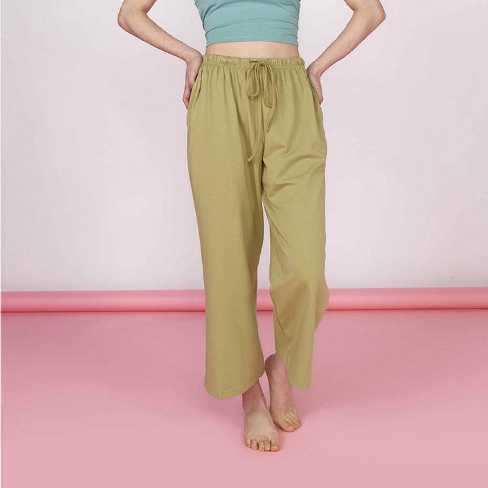 Dhyani 瑜珈寬鬆版直筒九分褲 芥末黃 CON112YEL