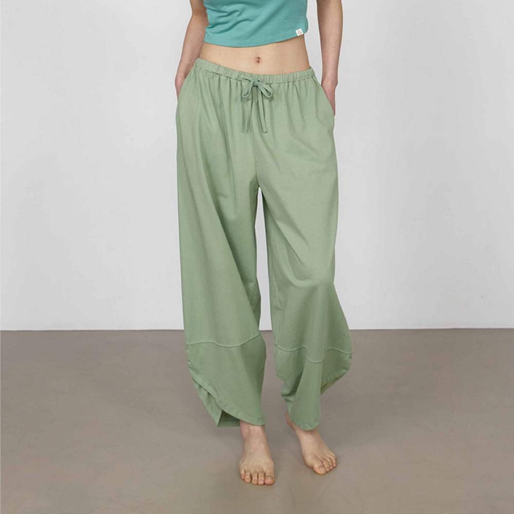 【熱銷】Dhyani 瑜珈闊腿款收腳寬褲 湖水綠 CON059GRN