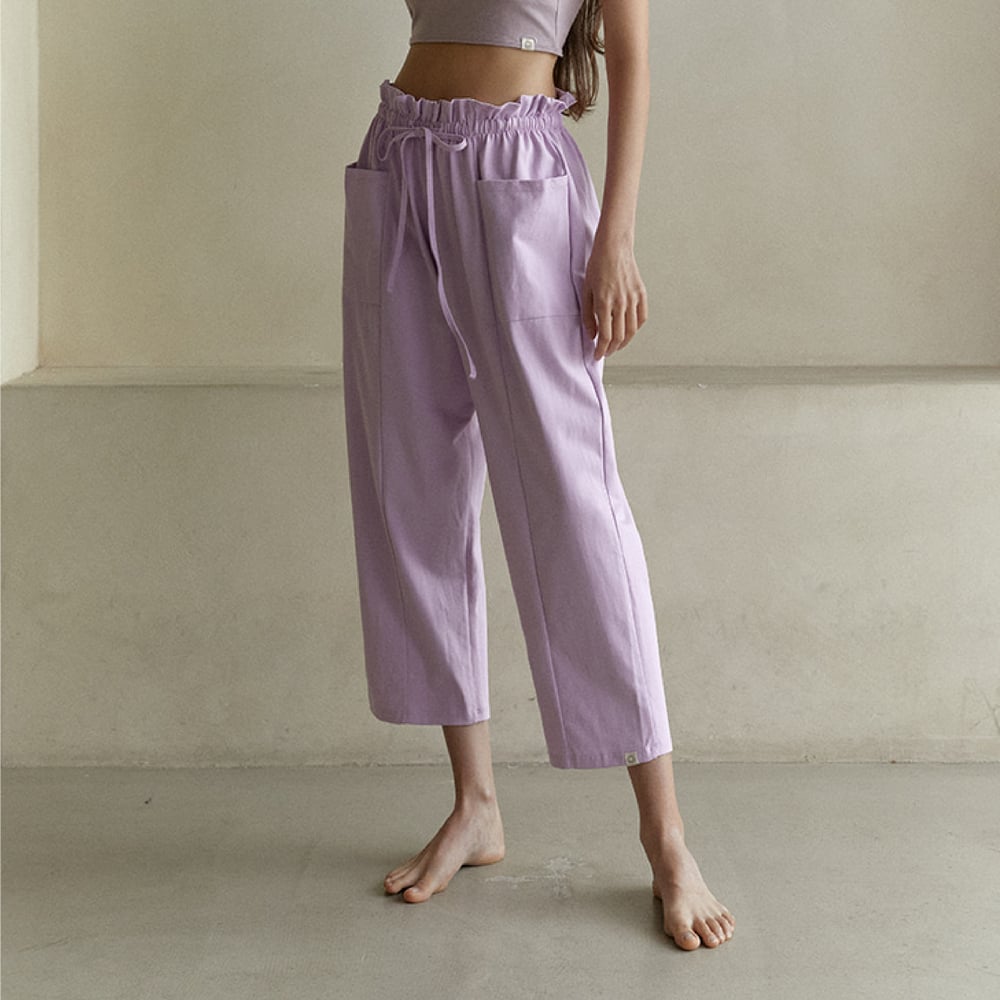 【熱銷】Dhyani 瑜珈寬鬆款口袋八分褲 丁香紫 CON024LIC