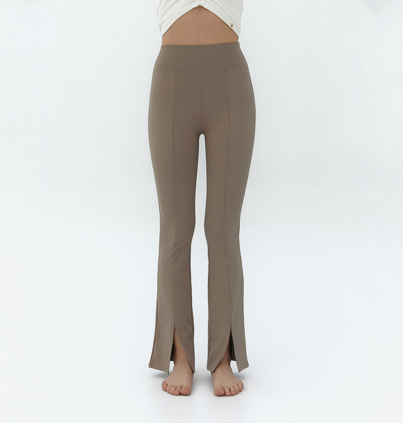 Conchwear 前開岔小喇叭褲 全長 摩卡色 CON004BRN