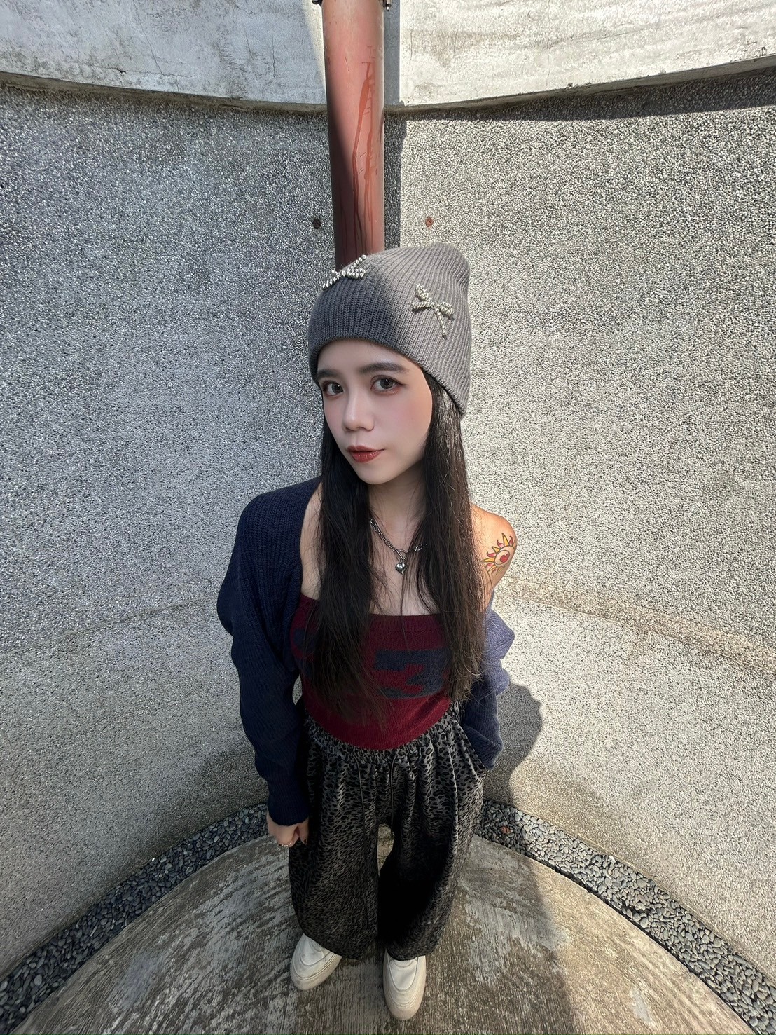 冬季的辣度 字母平口+坎肩外罩