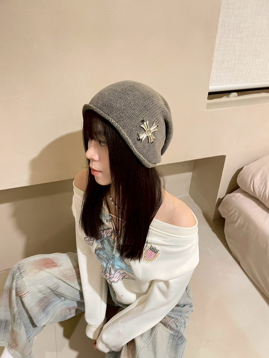 龐克十字小臉堆堆冷帽