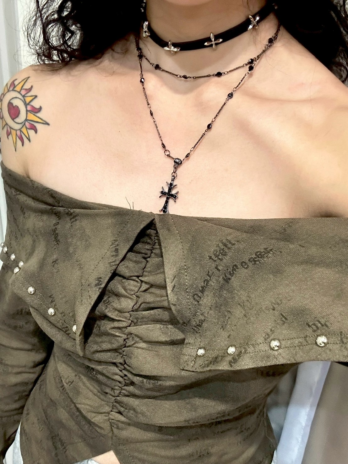 怪誕黑十字架choker項鍊組