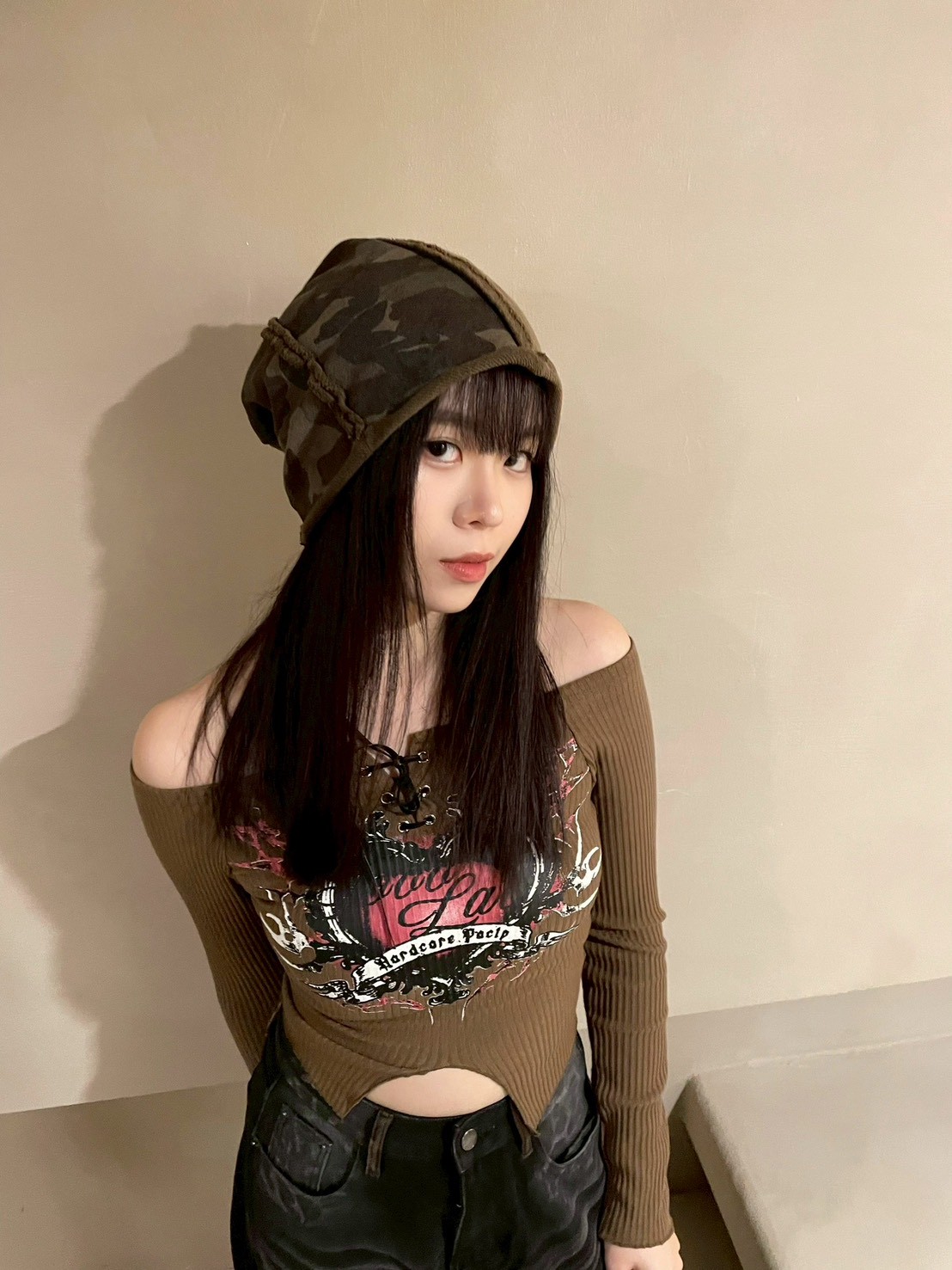 復古美拉德迷彩堆堆帽