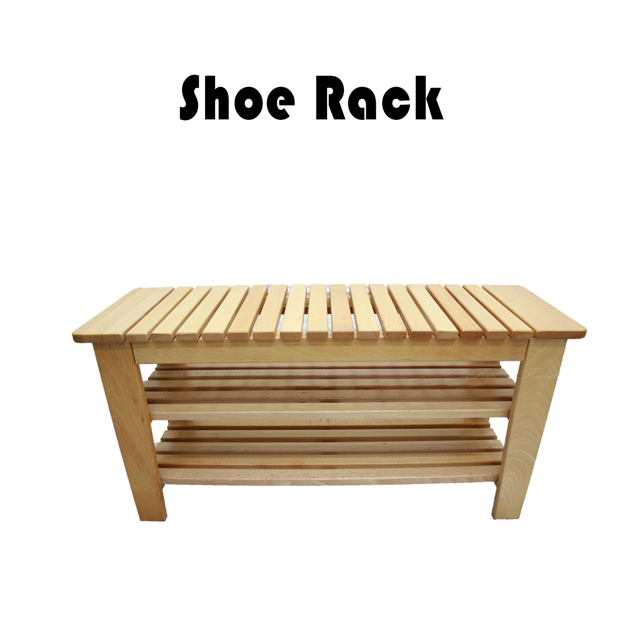 三毛櫸實木坐鞋架/玄關椅