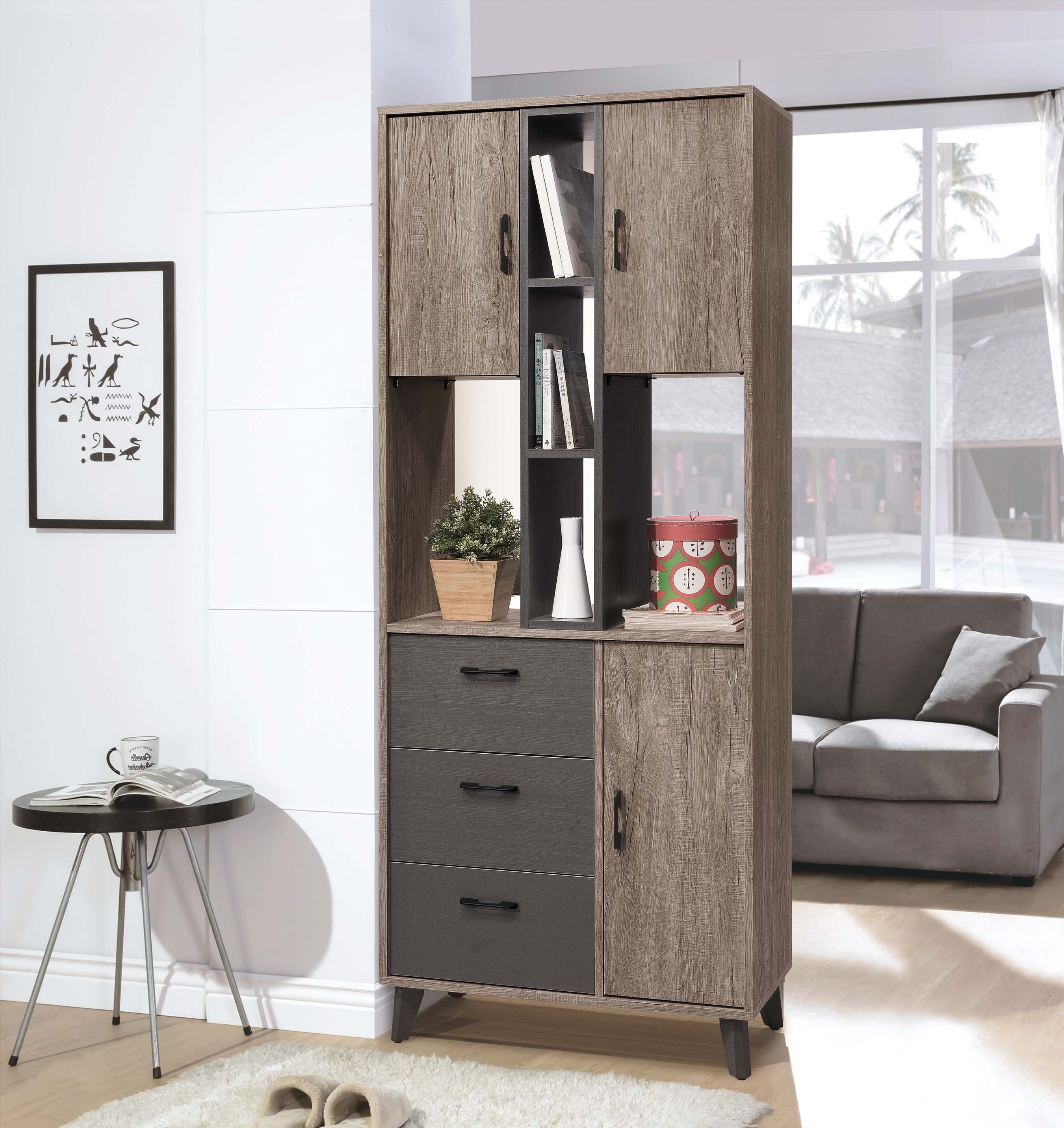 古橡 2.7尺雙面櫃/2.7尺雙面櫃-全嶸家具=服務第一